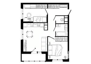 2-к квартира, строящийся дом, 60м2, 19/25 этаж