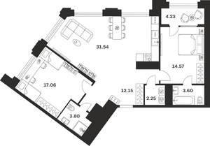 2-к квартира, вторичка, 89м2, 3/10 этаж