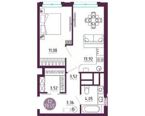 1-к квартира, вторичка, 39м2, 3/10 этаж