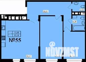 2-к квартира, строящийся дом, 83м2, 3/9 этаж