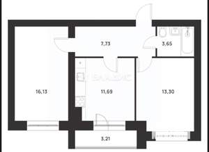 2-к квартира, вторичка, 53м2, 4/5 этаж