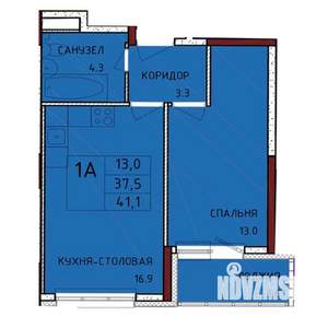 1-к квартира, строящийся дом, 41м2, 3/17 этаж