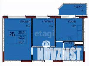 2-к квартира, вторичка, 42м2, 14/17 этаж