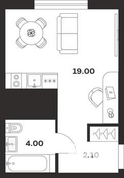 Студия квартира, строящийся дом, 25м2, 25/25 этаж