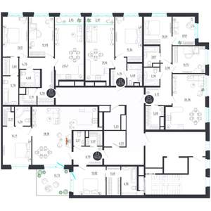 2-к квартира, строящийся дом, 82м2, 6/8 этаж