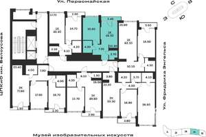 1-к квартира, вторичка, 49м2, 9/9 этаж