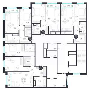 1-к квартира, строящийся дом, 52м2, 2/8 этаж