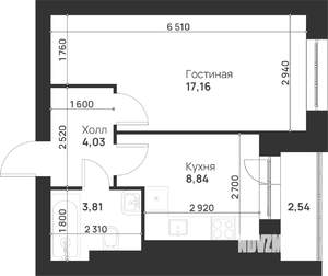 1-к квартира, строящийся дом, 36м2, 1/5 этаж