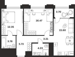 2-к квартира, вторичка, 65м2, 5/10 этаж
