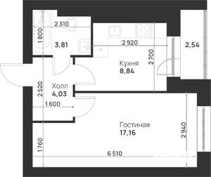 1-к квартира, вторичка, 36м2, 4/5 этаж