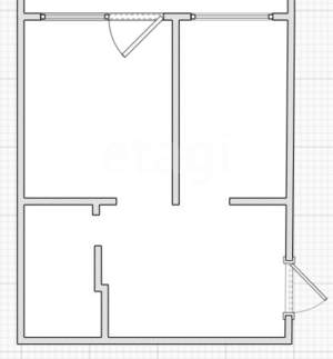 1-к квартира, вторичка, 45м2, 6/9 этаж