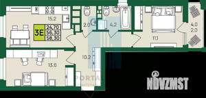 2-к квартира, вторичка, 56м2, 4/9 этаж
