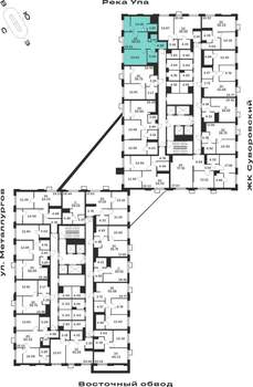 2-к квартира, строящийся дом, 59м2, 2/25 этаж