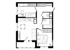 2-к квартира, строящийся дом, 60м2, 21/25 этаж