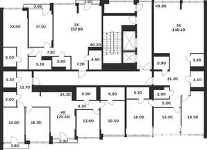 3-к квартира, вторичка, 146м2, 8/9 этаж
