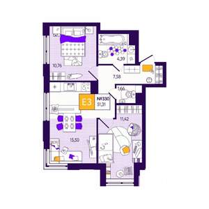 2-к квартира, вторичка, 50м2, 12/12 этаж