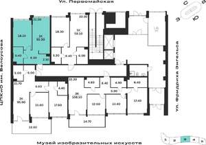 1-к квартира, вторичка, 55м2, 1/9 этаж