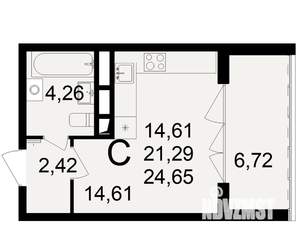 1-к квартира, вторичка, 21м2, 17/18 этаж