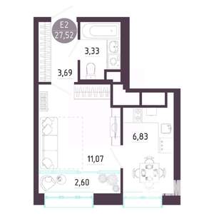 1-к квартира, вторичка, 28м2, 10/10 этаж