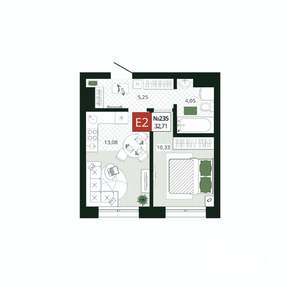 1-к квартира, вторичка, 33м2, 5/19 этаж