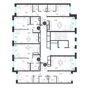 2-к квартира, строящийся дом, 79м2, 7/8 этаж