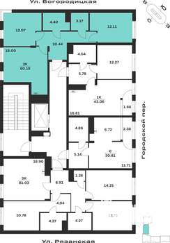 2-к квартира, вторичка, 60м2, 3/4 этаж