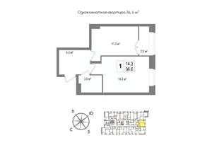 1-к квартира, вторичка, 37м2, 8/11 этаж