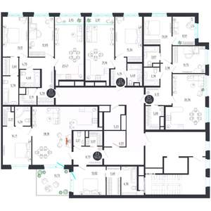 1-к квартира, строящийся дом, 48м2, 5/8 этаж
