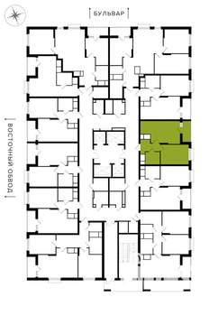1-к квартира, вторичка, 39м2, 7/25 этаж