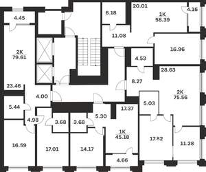2-к квартира, вторичка, 80м2, 5/10 этаж