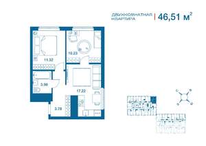 2-к квартира, вторичка, 47м2, 25/25 этаж