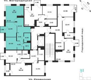 2-к квартира, вторичка, 68м2, 2/4 этаж
