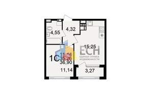 1-к квартира, вторичка, 36м2, 7/20 этаж
