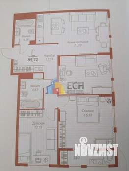 3-к квартира, вторичка, 86м2, 2/17 этаж