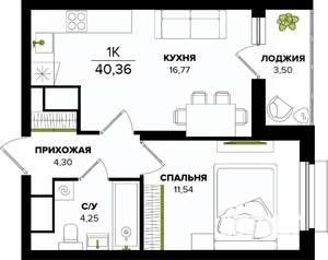 1-к квартира, вторичка, 40м2, 10/25 этаж