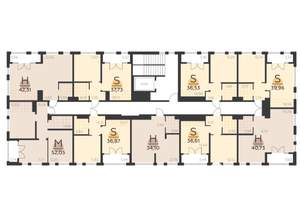 1-к квартира, строящийся дом, 34м2, 5/5 этаж