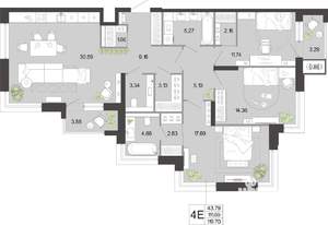 3-к квартира, вторичка, 120м2, 3/21 этаж