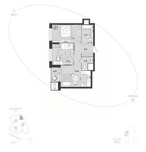 2-к квартира, вторичка, 59м2, 15/21 этаж