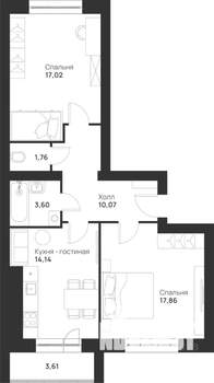 2-к квартира, вторичка, 68м2, 5/5 этаж