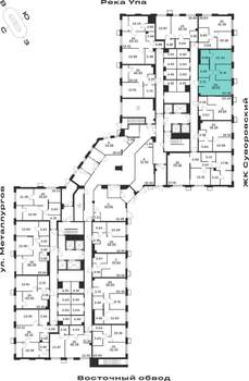 2-к квартира, строящийся дом, 57м2, 1/25 этаж