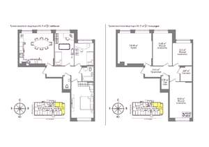 3-к квартира, сданный дом, 82м2, 1/9 этаж