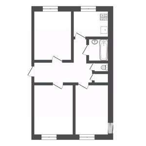 3-к квартира, вторичка, 73м2, 3/3 этаж