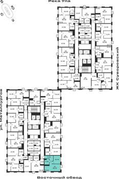 1-к квартира, строящийся дом, 40м2, 8/25 этаж