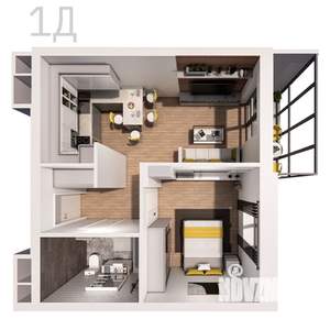 1-к квартира, вторичка, 46м2, 13/25 этаж