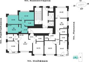 2-к квартира, вторичка, 50м2, 9/10 этаж