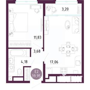 1-к квартира, вторичка, 40м2, 10/10 этаж