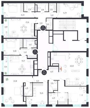 3-к квартира, строящийся дом, 128м2, 8/8 этаж
