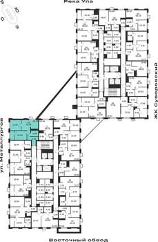 2-к квартира, строящийся дом, 55м2, 2/25 этаж