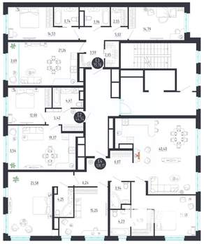 2-к квартира, строящийся дом, 76м2, 8/8 этаж