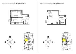 1-к квартира, вторичка, 34м2, 5/17 этаж